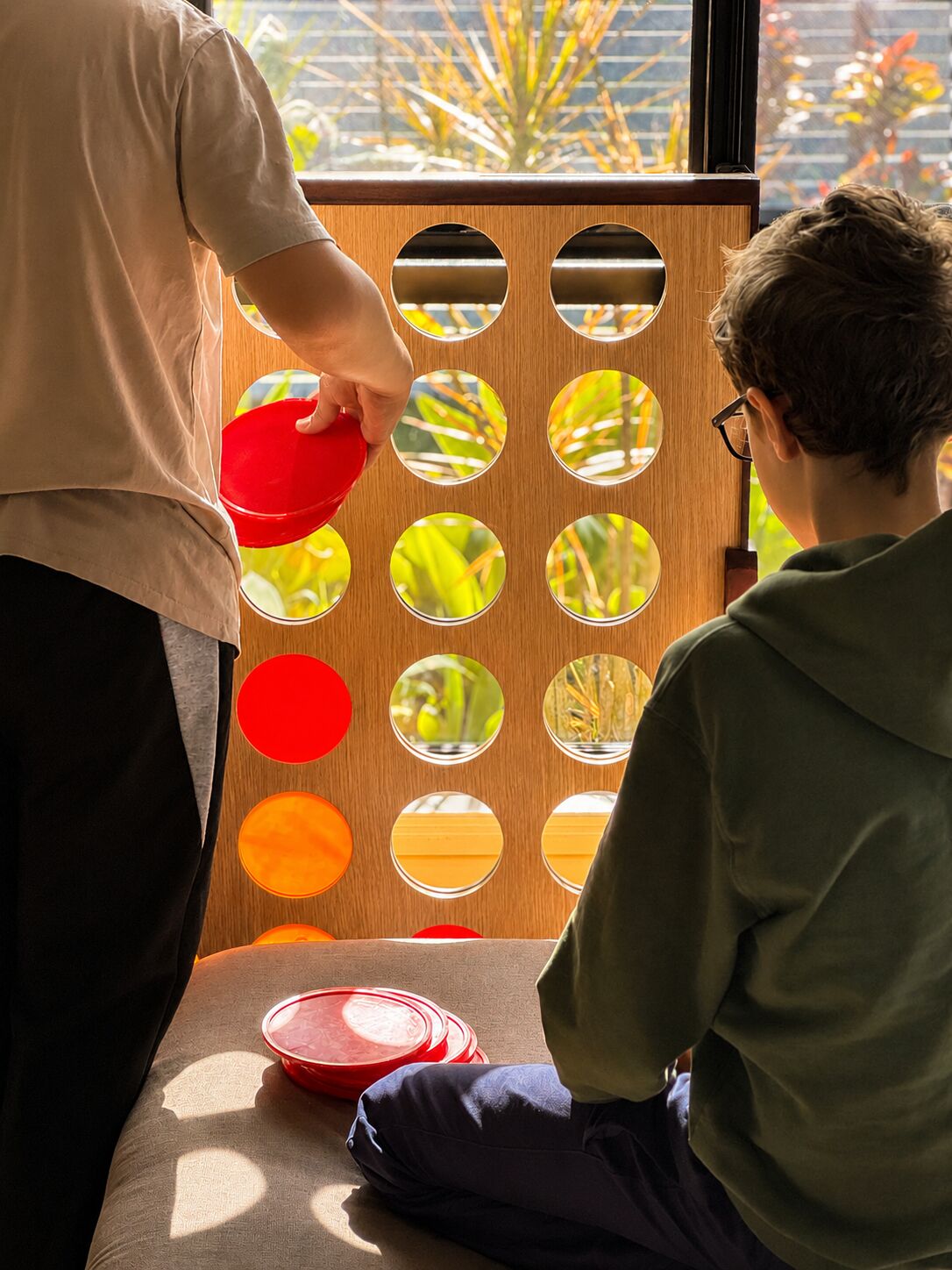 Jumbo Connect 4 wooden board game